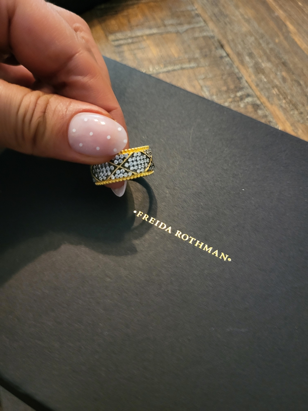 Freida Rothman Crystal Pavé Cigar Band Ring